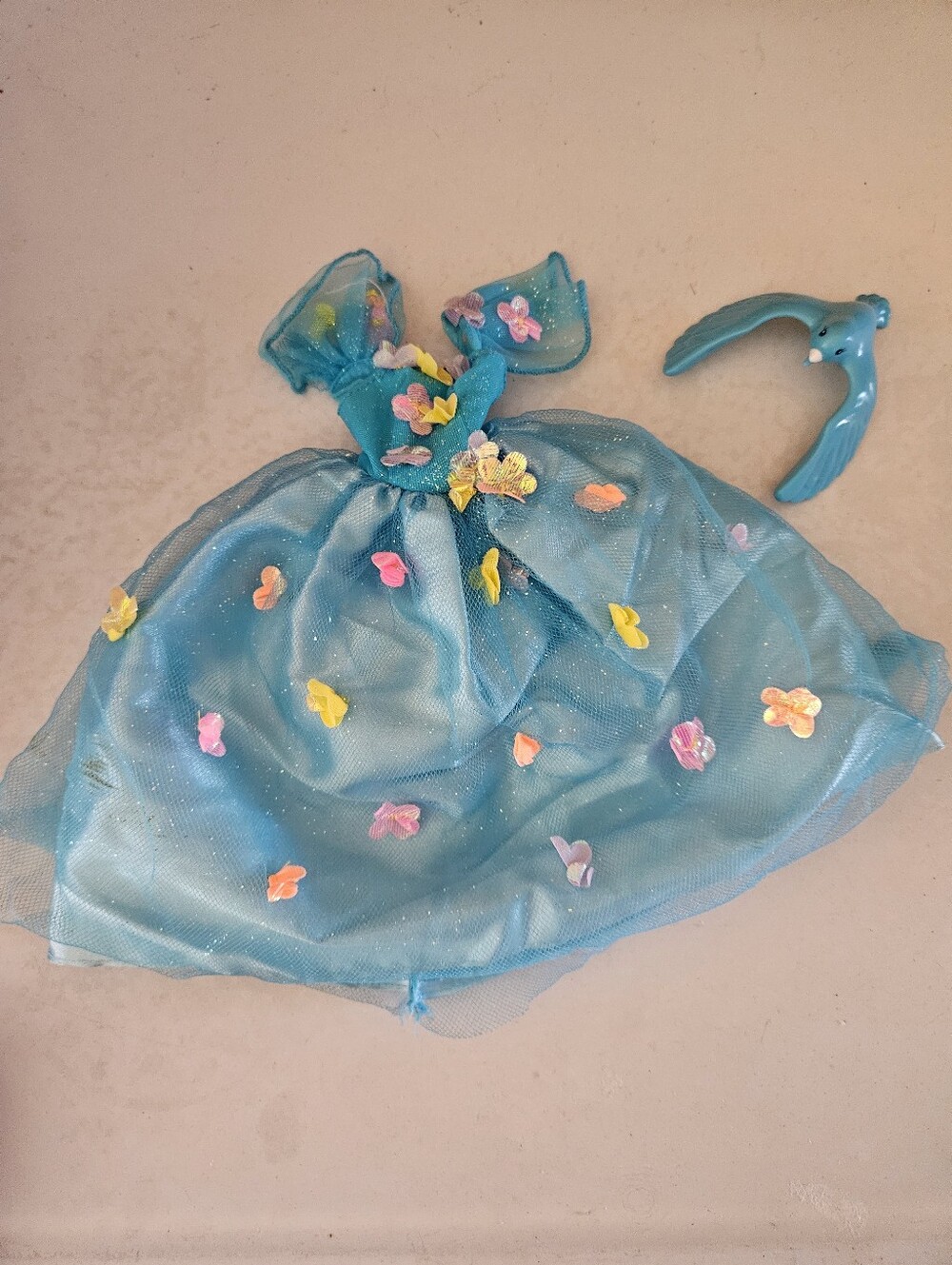 1995 Songbird Barbie Dress And Bird
